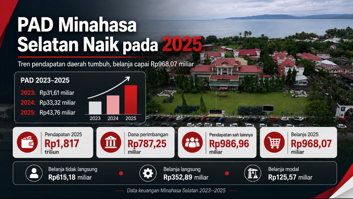 Data Minahasa Selatan 2025: PAD Naik, Penduduk Capai 243.519 Jiwa