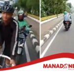 Ojol tendang pesepeda