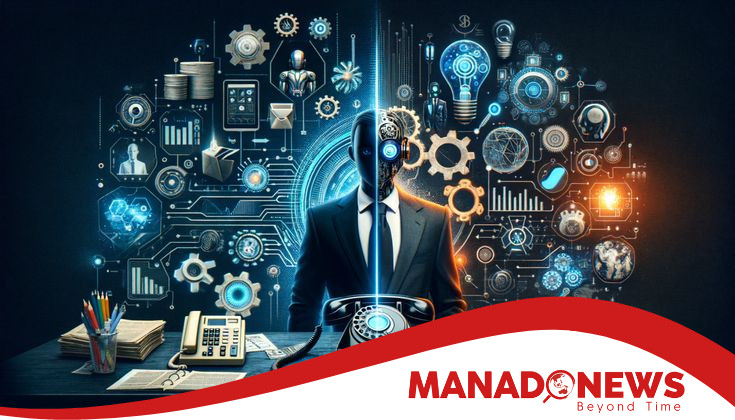 Ilustrasi AI dan pekerjaan terhadap tenaga kerja di era digital yang semakin maju.