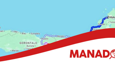 Jarak Manado ke Gorontalo